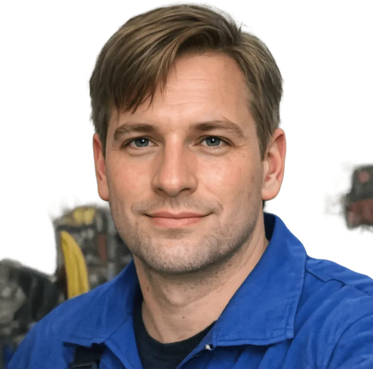 Freundlicher Rohrreinigungsexperte in Arbeitskleidung