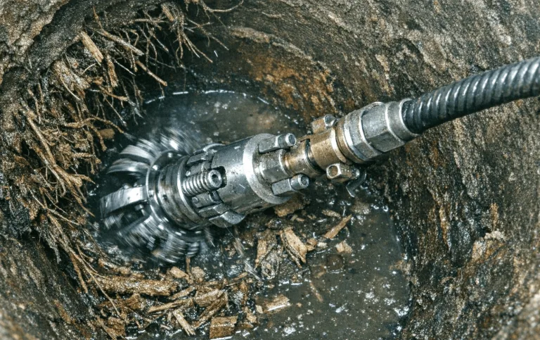 Entfernung von Baumwurzeln aus einem Abwasserrohr